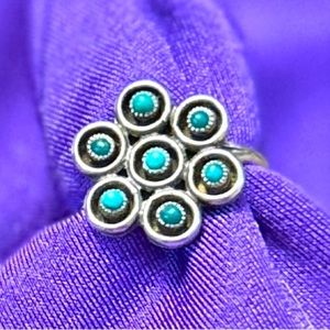 Turquoise & sterling silver daisy ring!